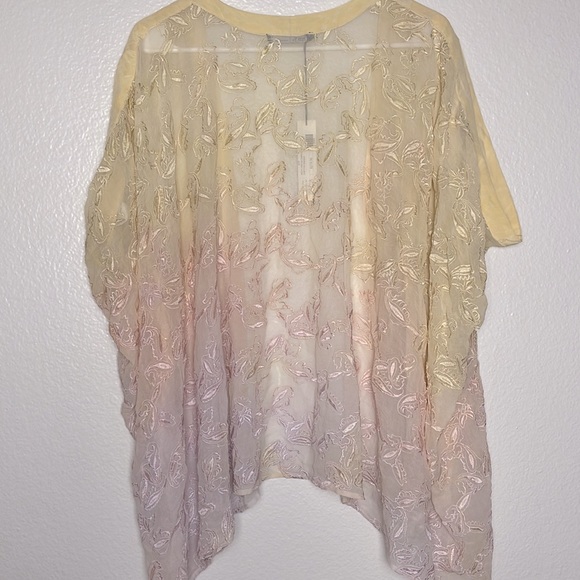 Gypsy 05 Ombré Embroidered Chiffon Kimono Small Yellow Pink Purple - Picture 3 of 6